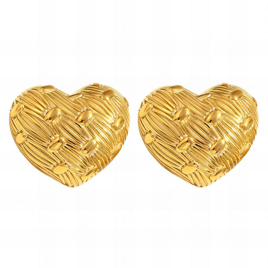 18K gold plated Stainless steel  Hearts earrings